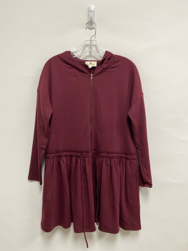 Size S Burgundy Hooded Zip Down Ladies Jacket