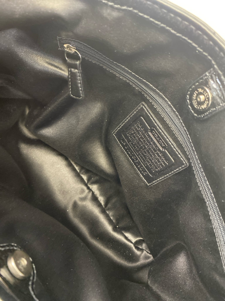 Coach Black Signature Patent Handbag