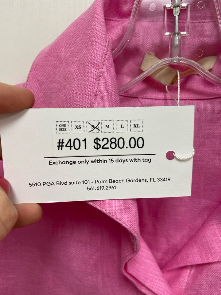 NWT Size S Pink Button Up Linen Ladies Top