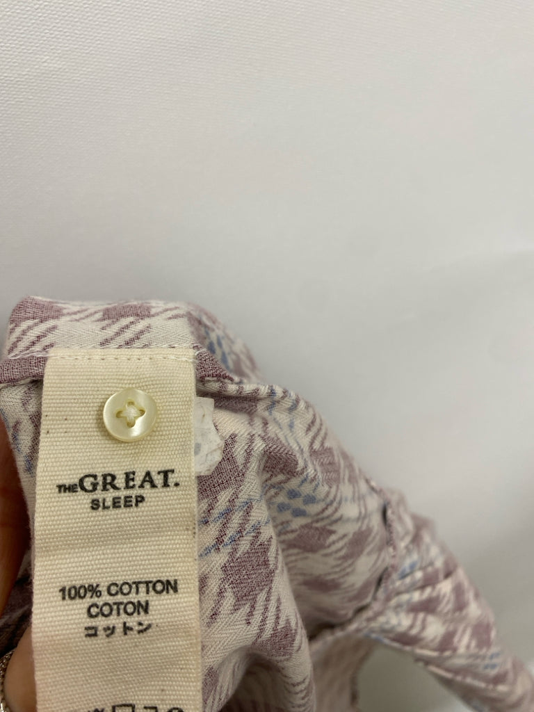 The GREAT. Size 1 Cream Burgundy/Blue Checkered Sleeveless Ladies Lounge Dress