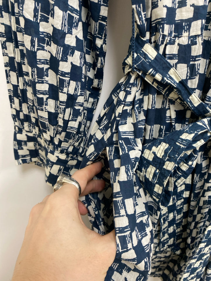 Cleobella Size S Navy White Geometric Cotton Ladies Dress