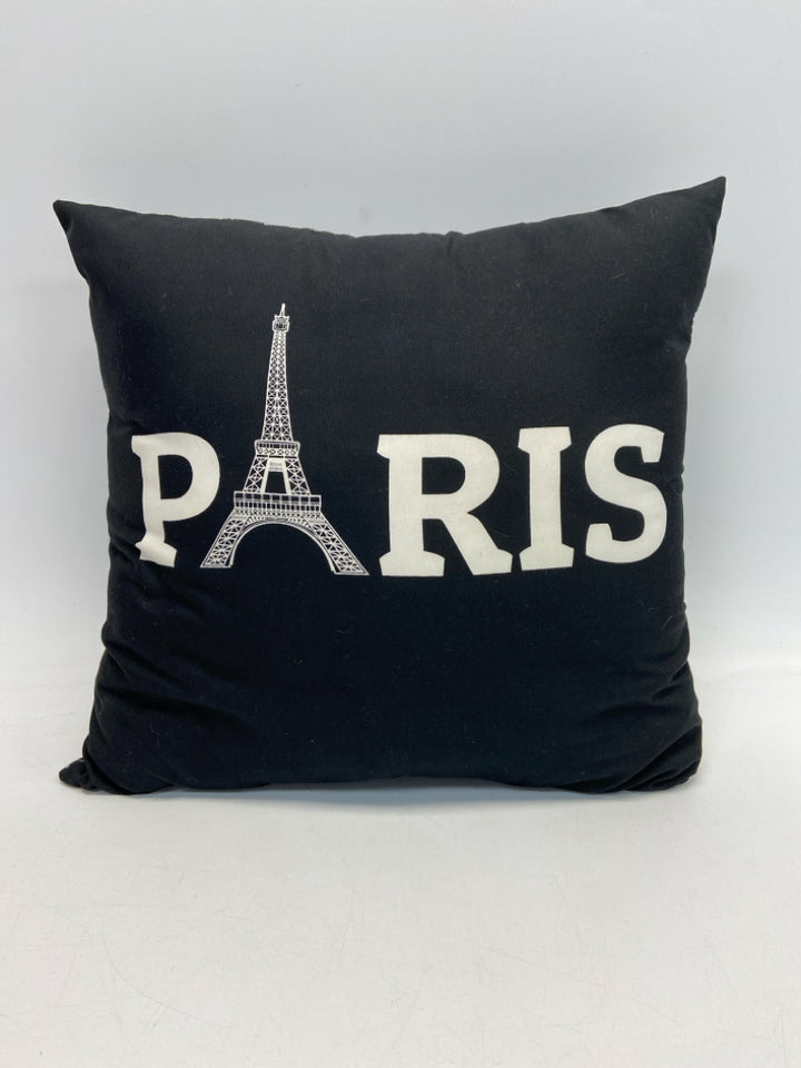 Black White Words Pillow