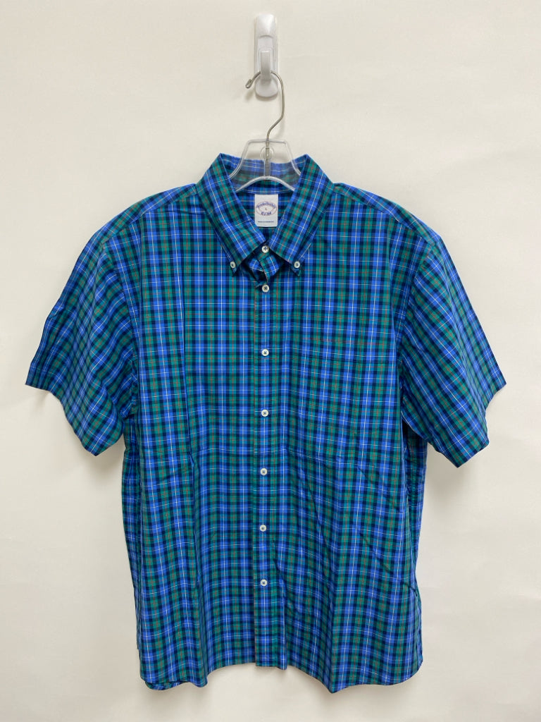 Brooks Brothers Size L Blue/Green Red/Yellow Plaid Men&