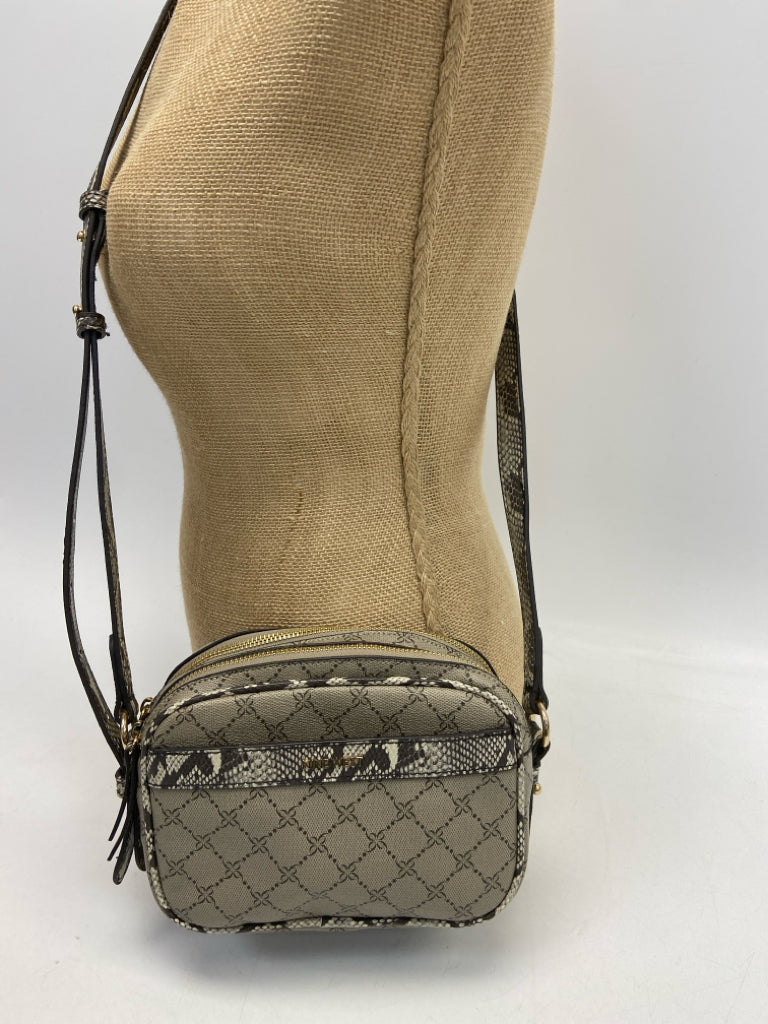 Nine West Brown Gray Snakeprint Crossbody