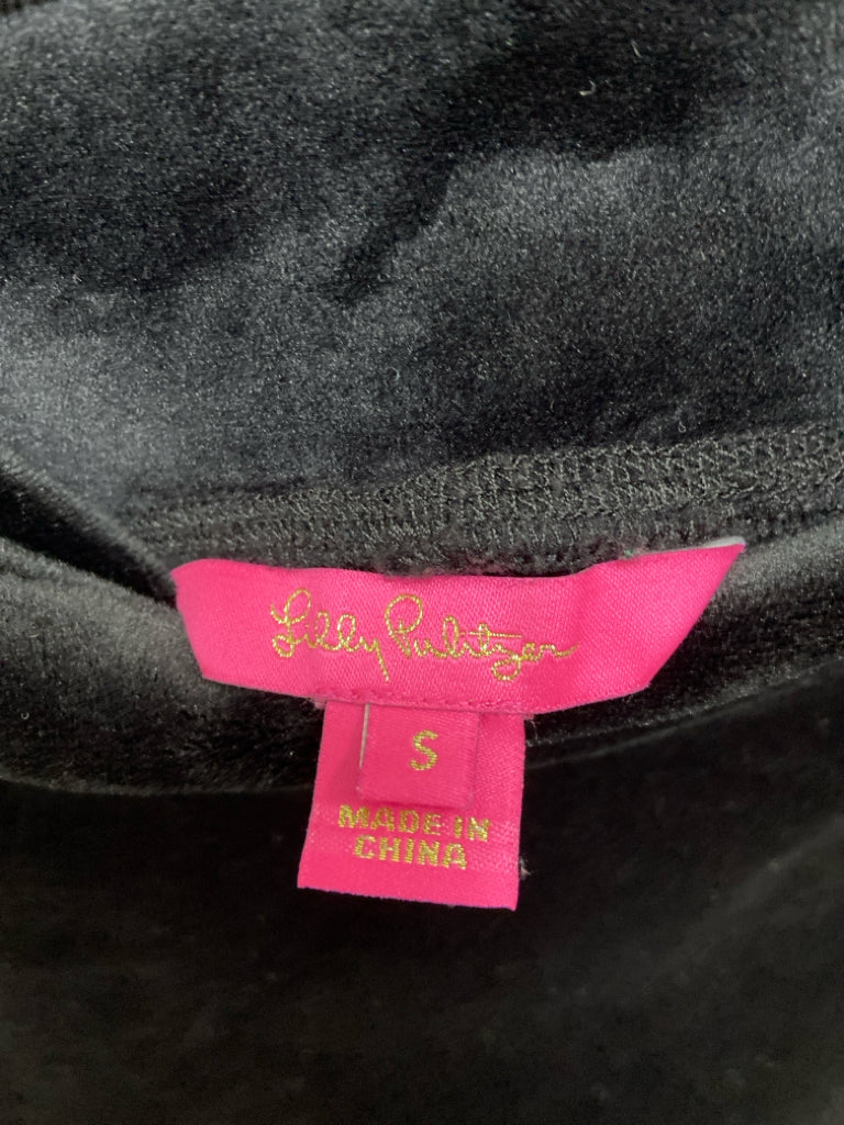 LILLY PULITZER Size S Black Velour Ladies 2pc Pant Set