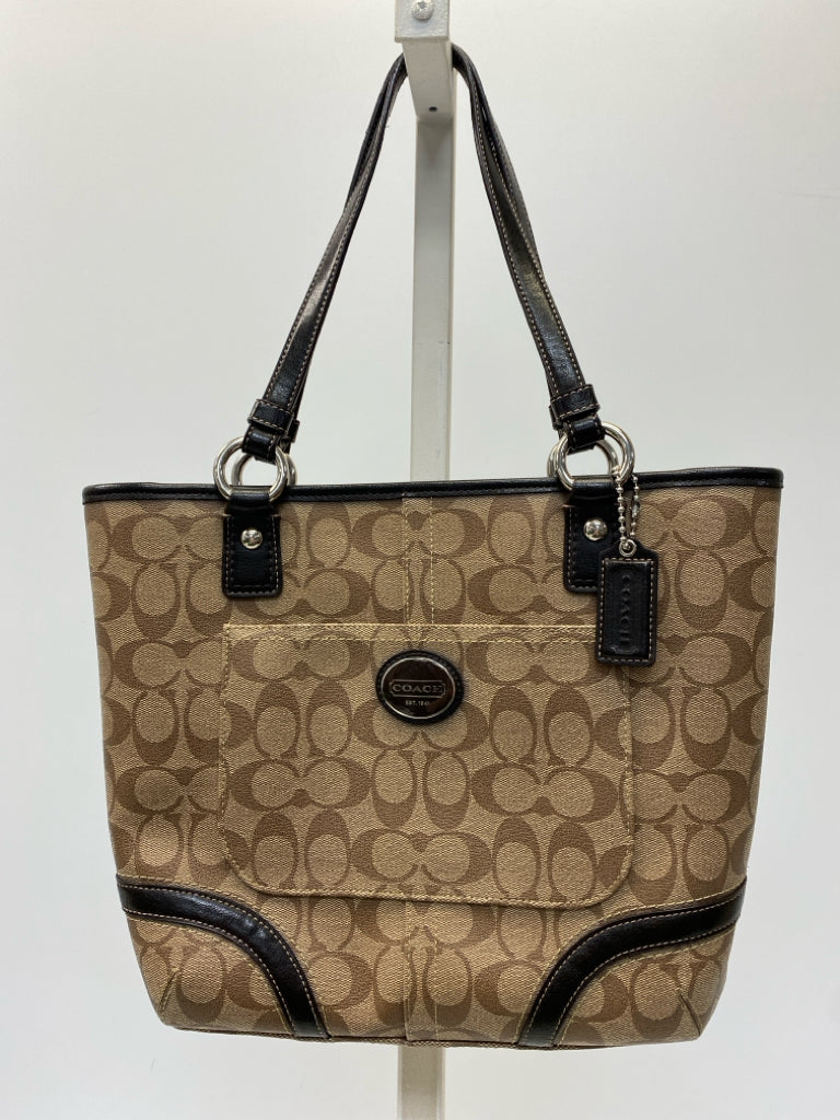 Coach Brown Black Signature Handbag