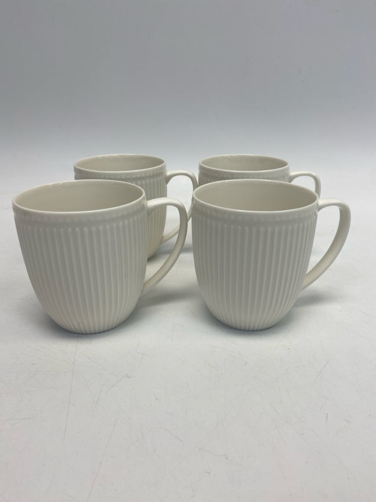 White Ribbed Coffee Mug