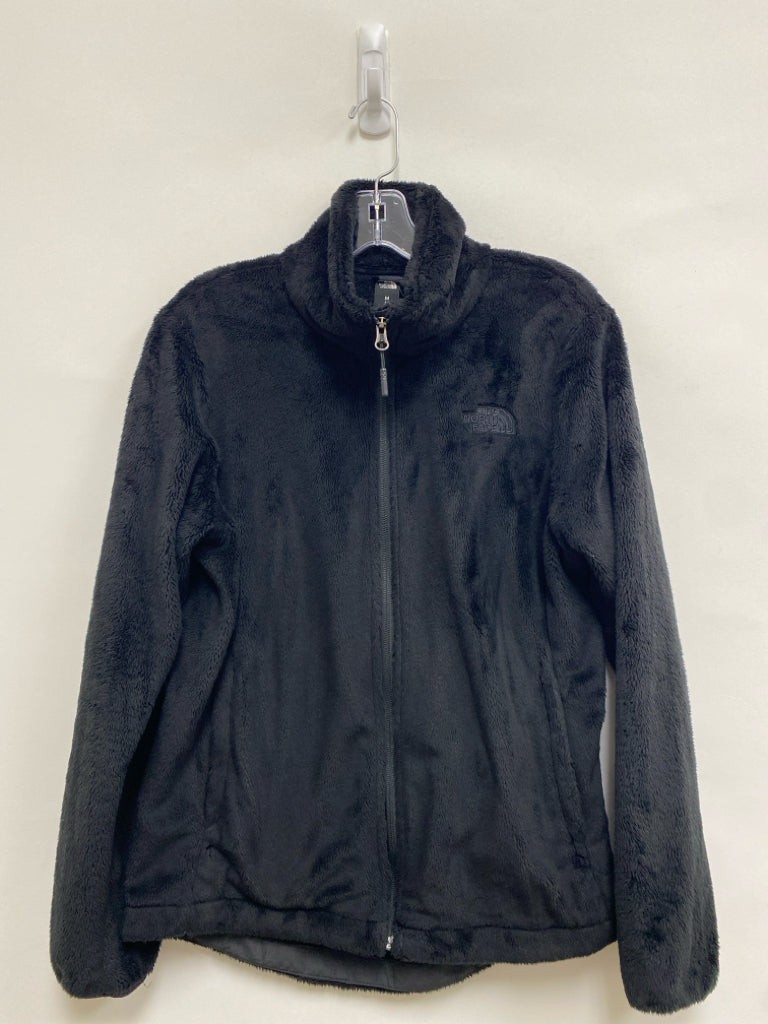 North Face Size M Black Fuzzy Zip Down Ladies Jacket