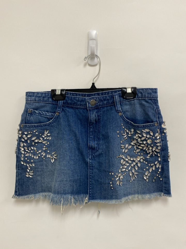 Free People Size 4 Denim Rhinestone Ladies Skirt