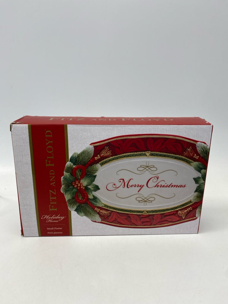NEW/BOX Fitz/Floyd White Red/Green Christmas