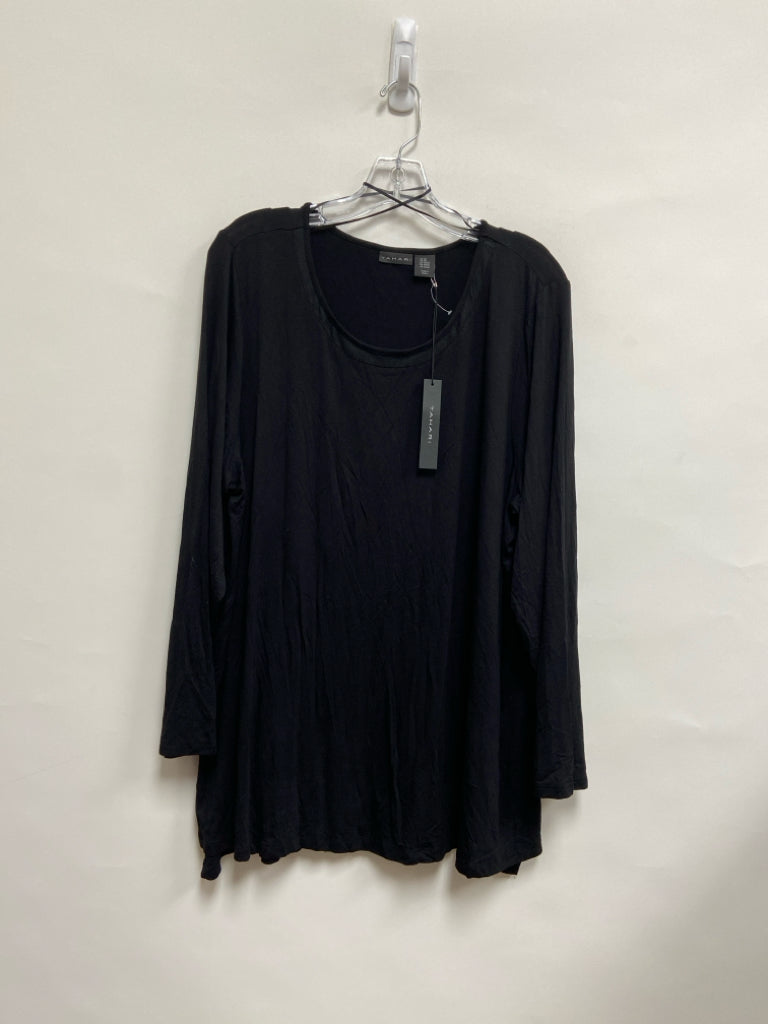 NWT Tahari Size 2X Black Plus Size Top