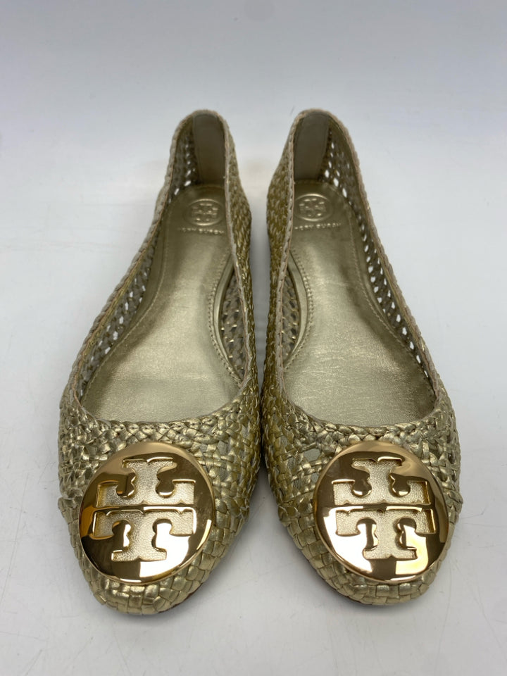 Tory Burch  Size 9 Gold Woven Flats