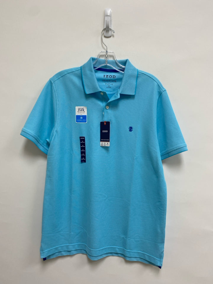 NWT Izod Size S Aqua Heather Polo Men&