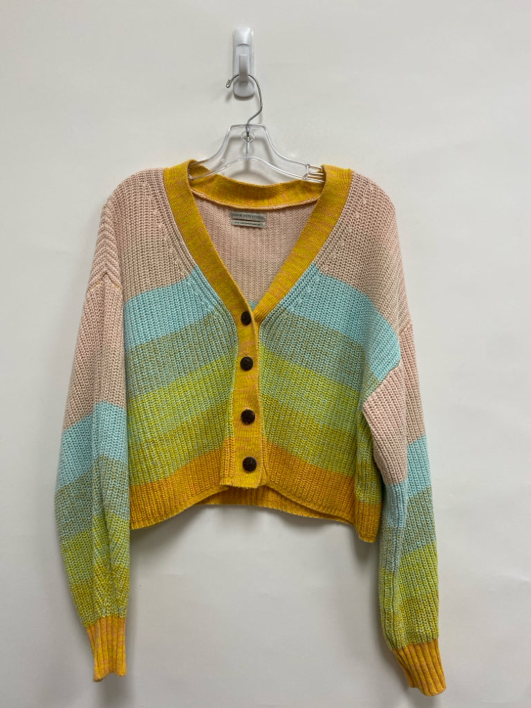 Urban Outfitters Size M Yellow Peach/Blue Striped Ladies Sweater
