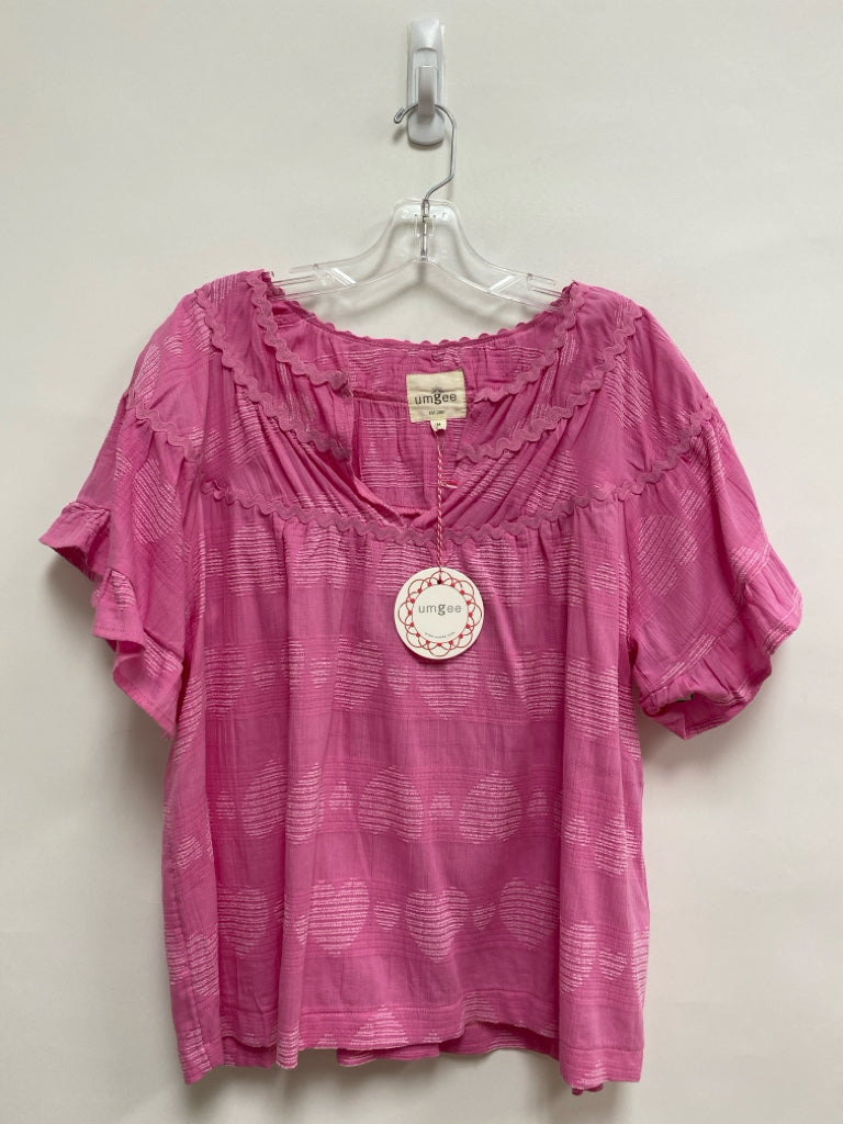NWT Umgee Size M Pink Texture Bell Sleeves Ladies Top