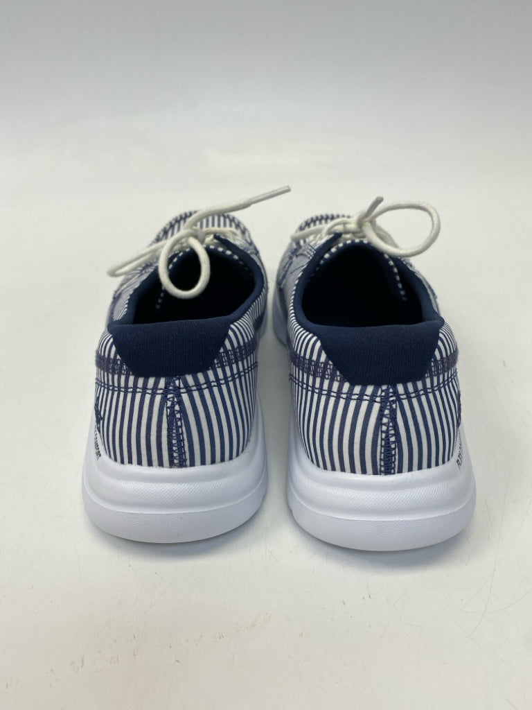 Skechers  Size 7.5 White Navy Stripe(s) Flats