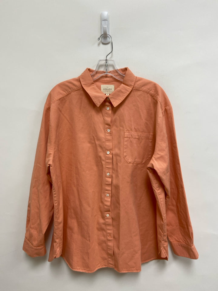 SEZANE Size 10 Peach Long Sleeve Ladies Top