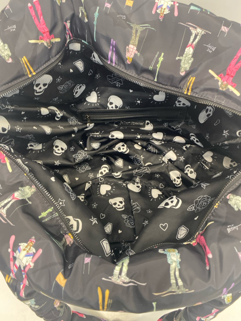 Betsey Johnson Black Multi Color Duffle Bag