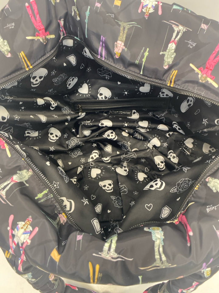 Betsey Johnson Black Multi Color Duffle Bag