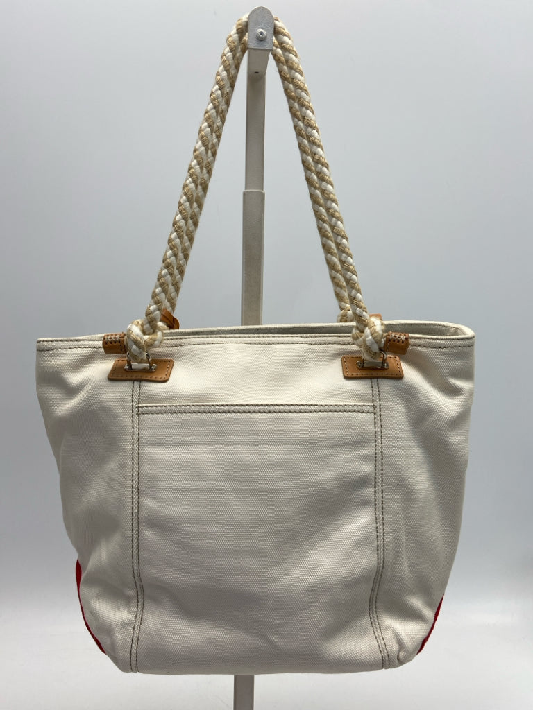 Brighton Cream Red Starfish Canvas Tote Bag