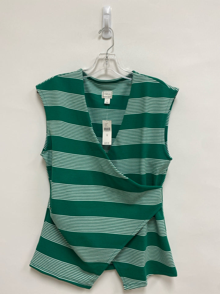 NWT Maeve Size M Green White Stripes Sleeveless Ladies Top