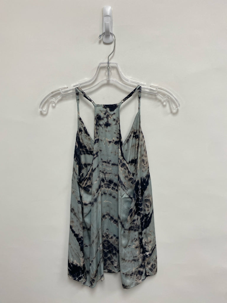 young, fabulous &amp; broke Size S Black/Cream Seafoam Tie Dye Tank Ladies Top