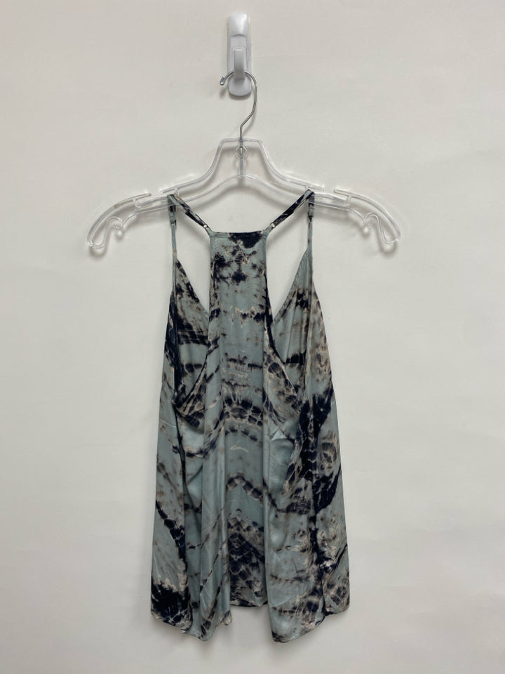 young, fabulous &amp; broke Size S Black/Cream Seafoam Tie Dye Tank Ladies Top