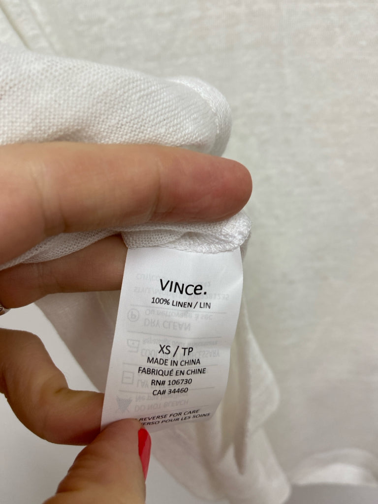 VINCE. Size XS Cream Sleeveless Linen Ladies Top