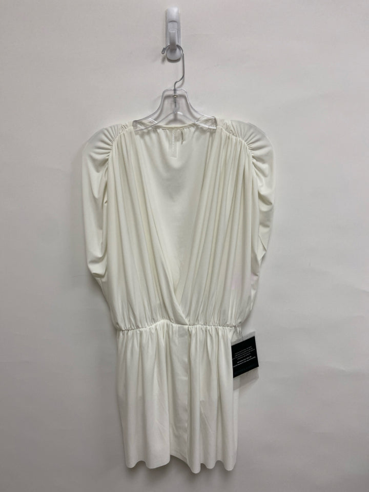 NWT Norma Kamali Size L White Ruched V Neck Athletic Dress