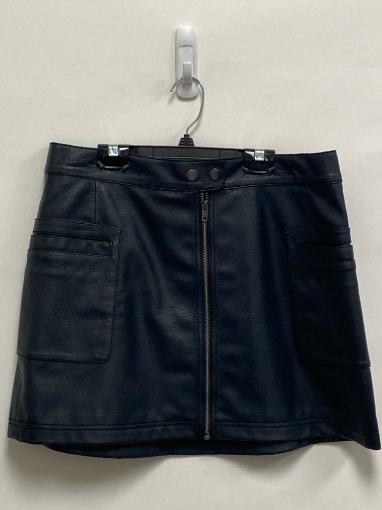Free People Size 12 Black Faux Leather Ladies Skirt