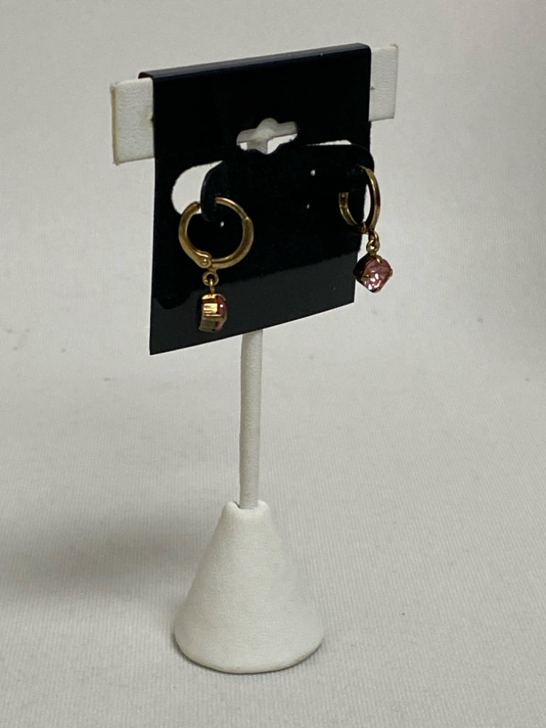 sabika Pink Gold Color Jeweled Earrings