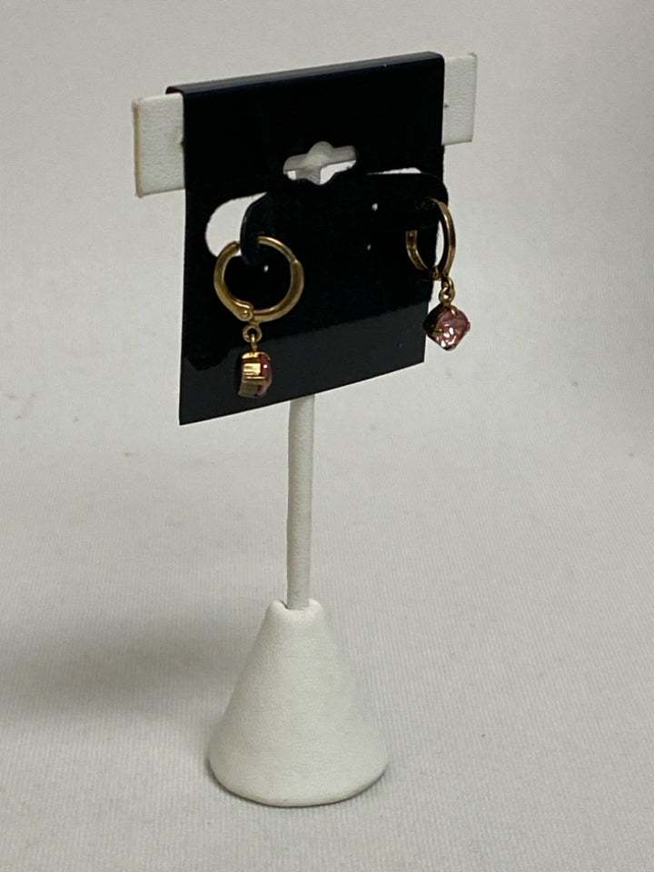 sabika Pink Gold Color Jeweled Earrings