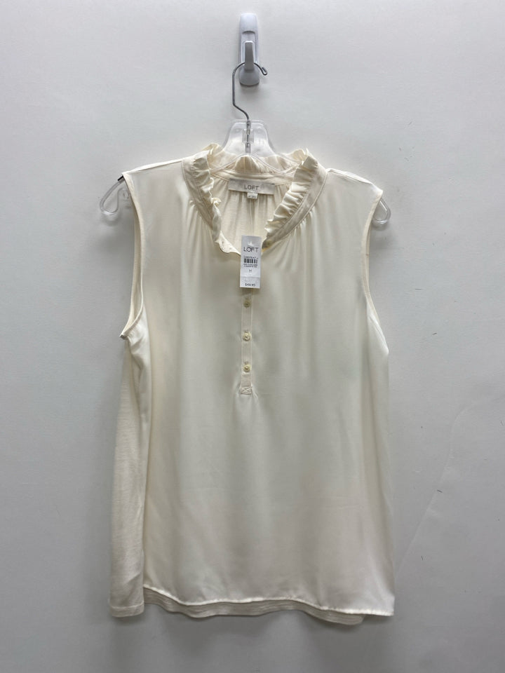 NWT LOFT Size M Cream Sleeveless Ladies Top