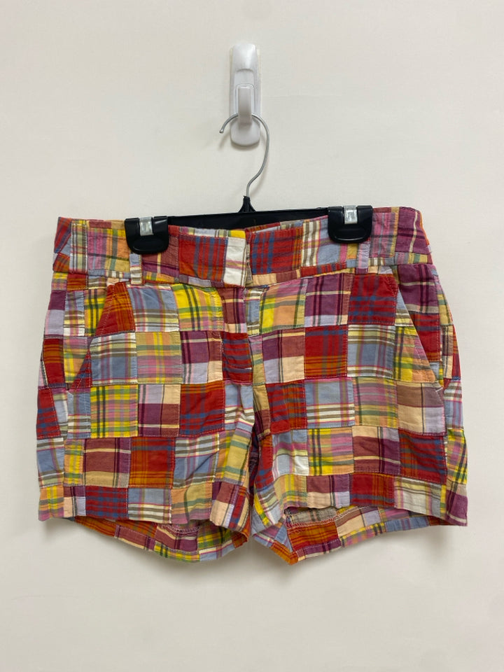 Banana Republic Size 0 Red/Blue Yellow/Multi Madras Plaid Ladies Shorts