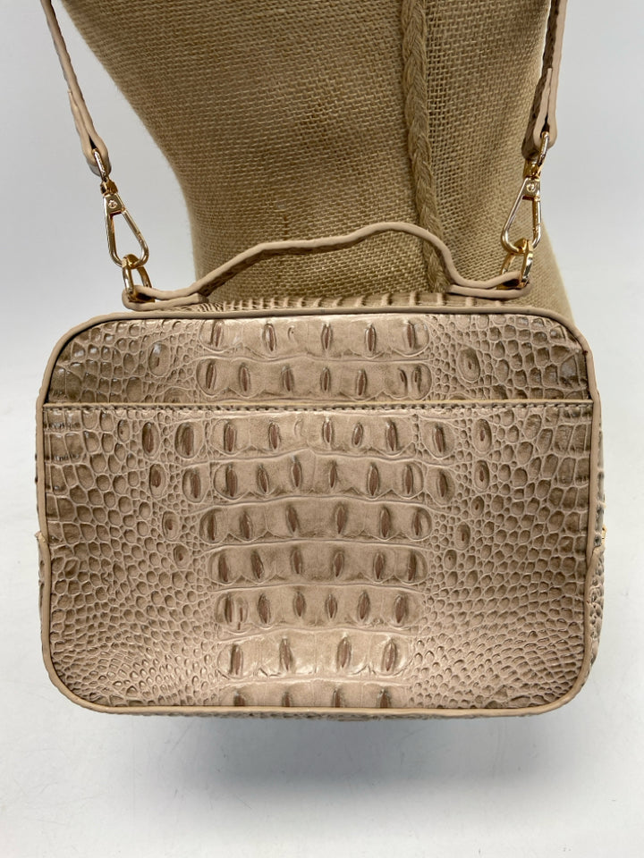 Tan Embossed Crossbody
