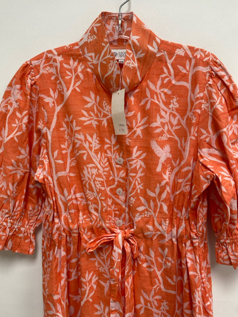 NWT Size S Coral Pale Pink Birds Ladies Dress