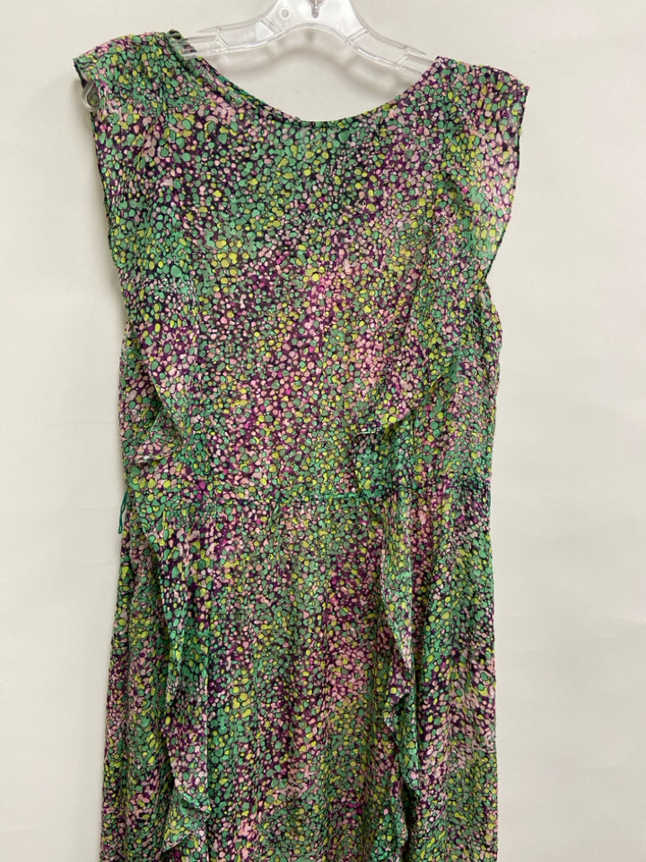 BCBG Size S Green Purple Mosaic Sleeveless Ladies Dress