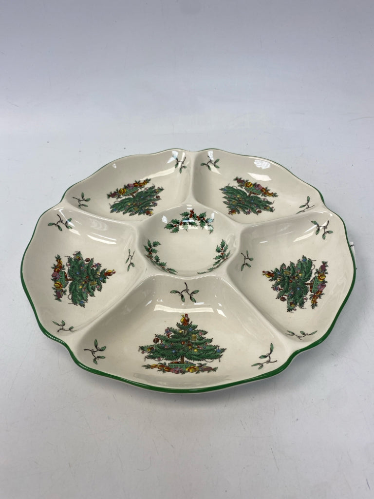 Spode Cream Green Trees Christmas