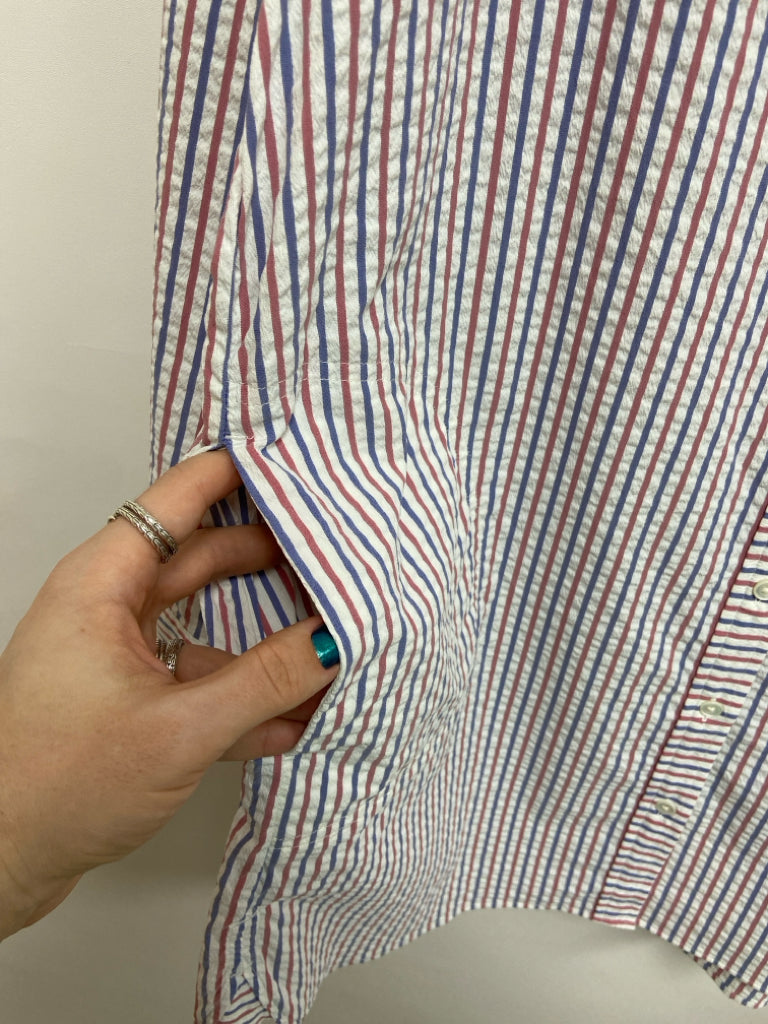 NWT Vineyard Vines  SIZE  16 Red/White Blue Stripes Seersucker Plus Size Dress