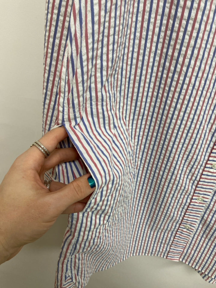 NWT Vineyard Vines  SIZE  16 Red/White Blue Stripes Seersucker Plus Size Dress