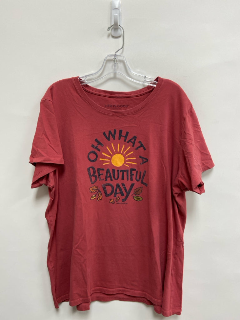 Life is Good Size XXL Salmon Words Plus Size Top