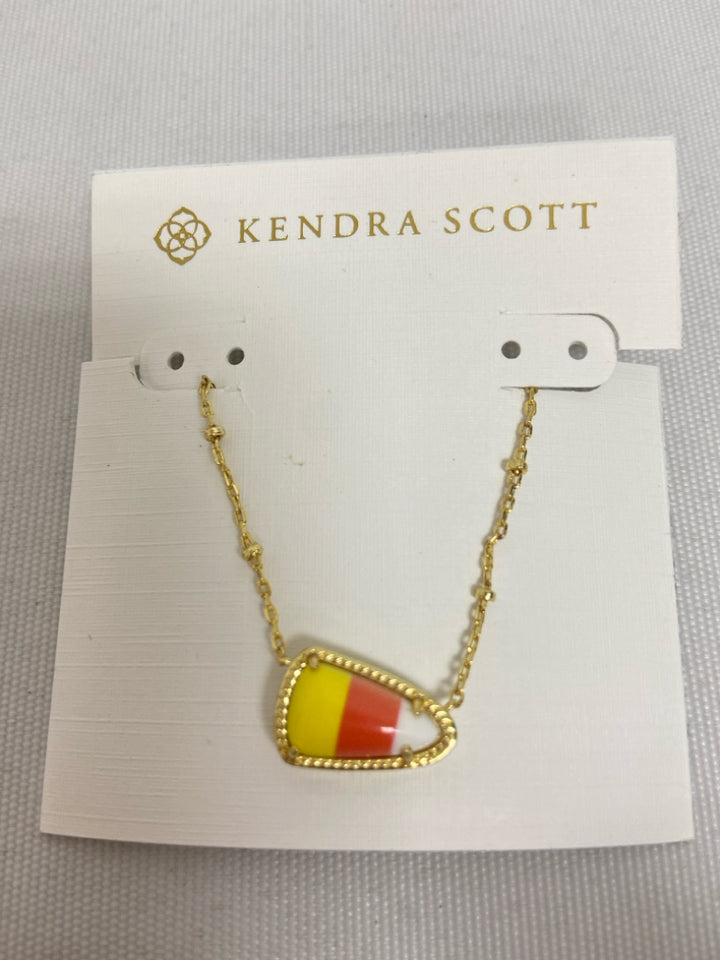 NWT Kendra Scott Gold Color Orange/Yellow Candy Necklace