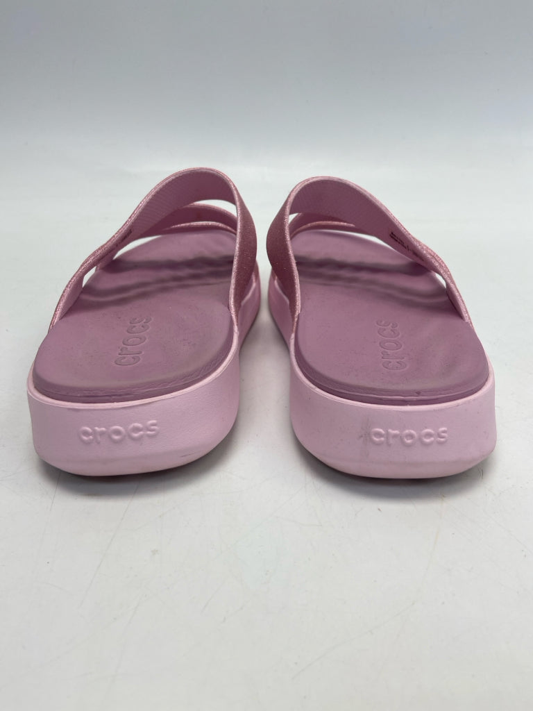 Crocs  Size 8 Pink Glitter Sandals