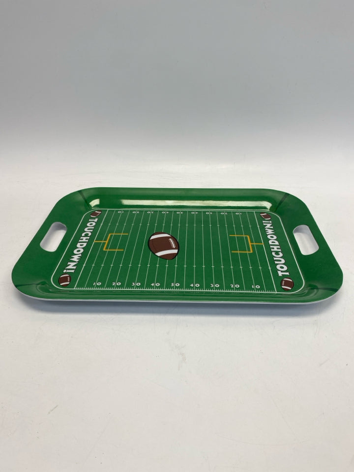 Green White Football Serving Piece