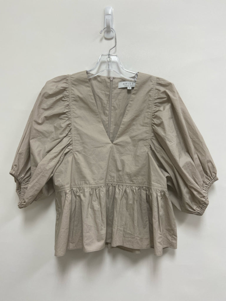 Hunter Bell Size S Khaki Puff Sleeve Ladies Top