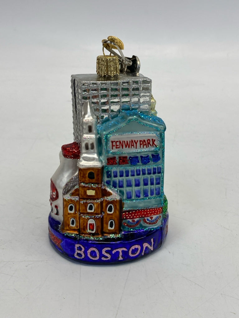 Old World Christmas Blue/White Multi Color Glass Ornaments