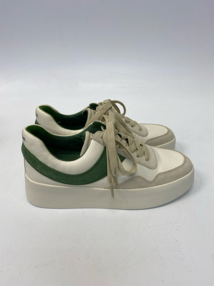 NWT VINCE.  Size 5 Cream Green Lace-up Sneakers