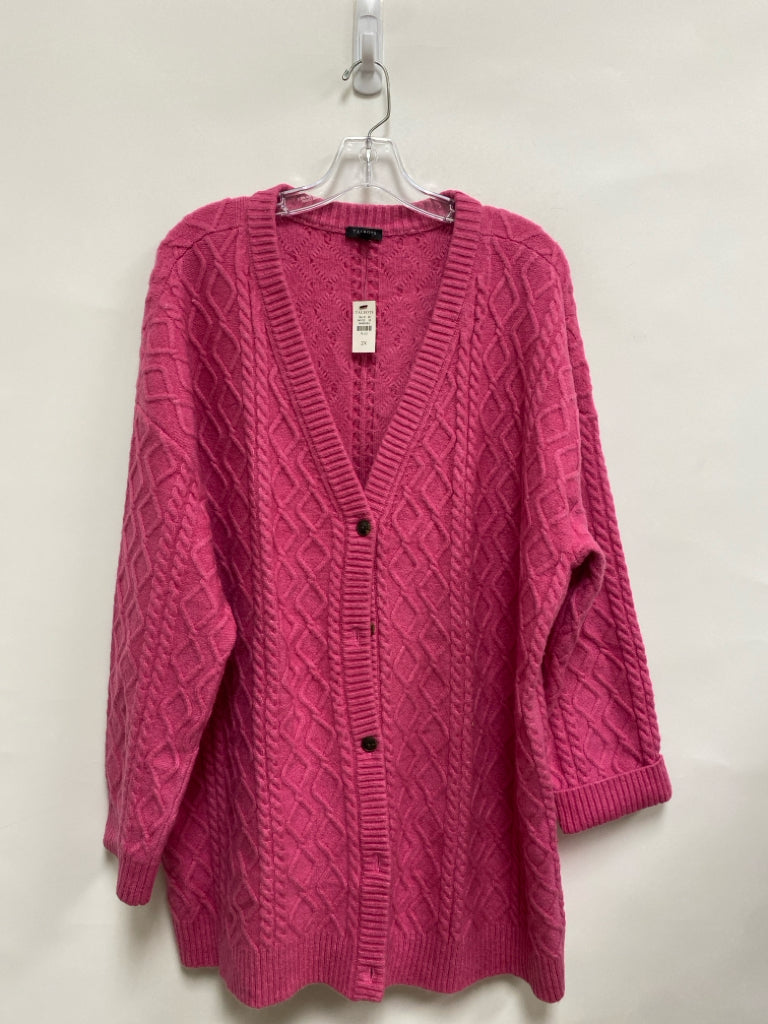 NWT Talbots Size 2X Hot Pink Cardigan Plus Size Sweater