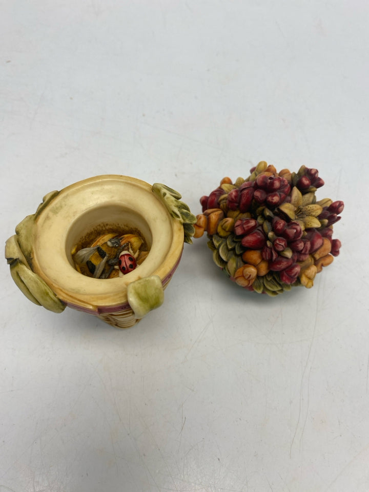 Longaberger Harmony Kingdom Snapdragon Basket Mini Trinket  Box