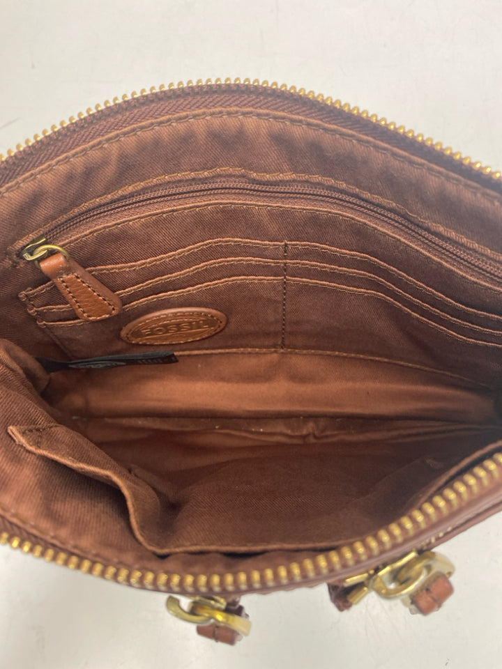 Fossil Brown Gold Accent(s) Crossbody